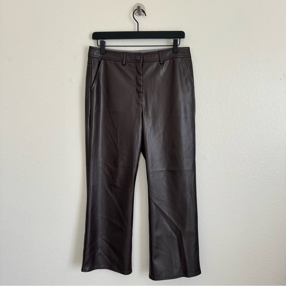 Halogen Brown Faux Leather Petite Pants